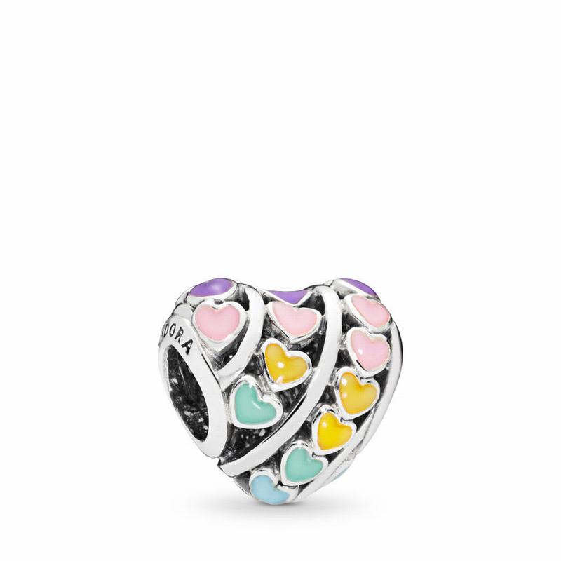 Pandora Rainbow Hearts Charm - Sterling Silver/Enamel/Blue - Canada | GH7203WA